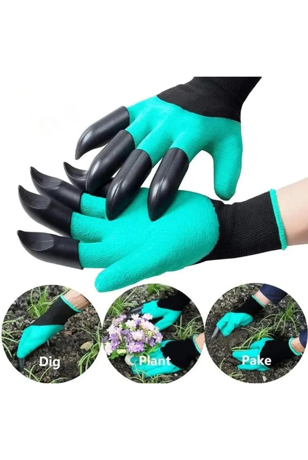 X - Guantes Jardín con Garras Plástica