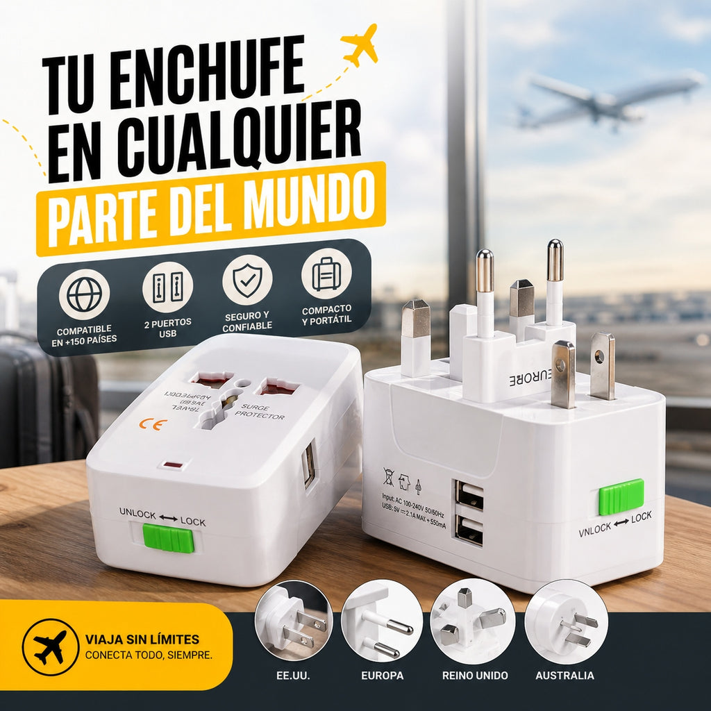 X Adaptador Enchufe Universal Para Viaje
