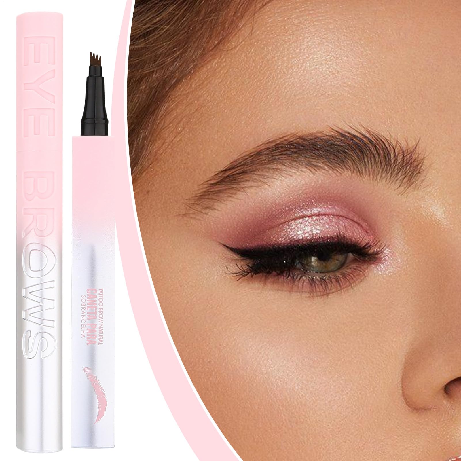 Lápiz cejas impermeable 4 puntas 2x1