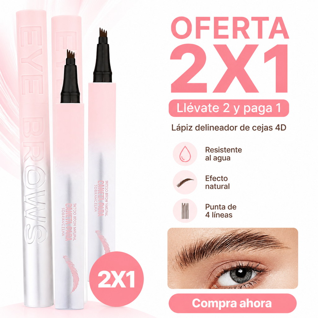 Lápiz cejas impermeable 4 puntas 2x1