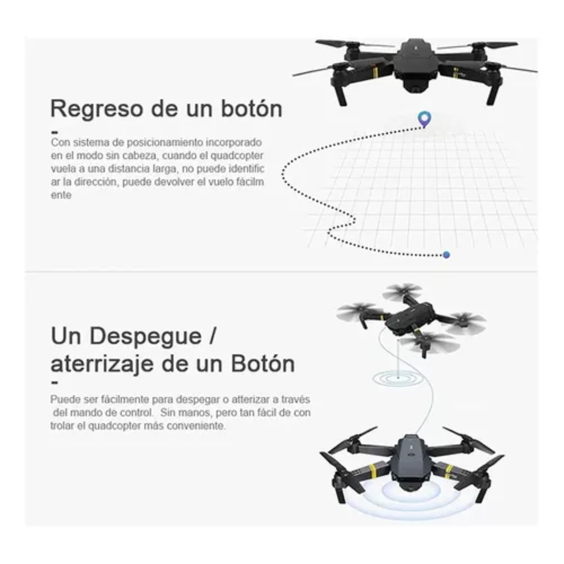 Dron Plegable Con Camara Wifi Hd Fpv