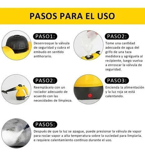 Limpiadora vapor portátil deposito 350ml manguera incluida