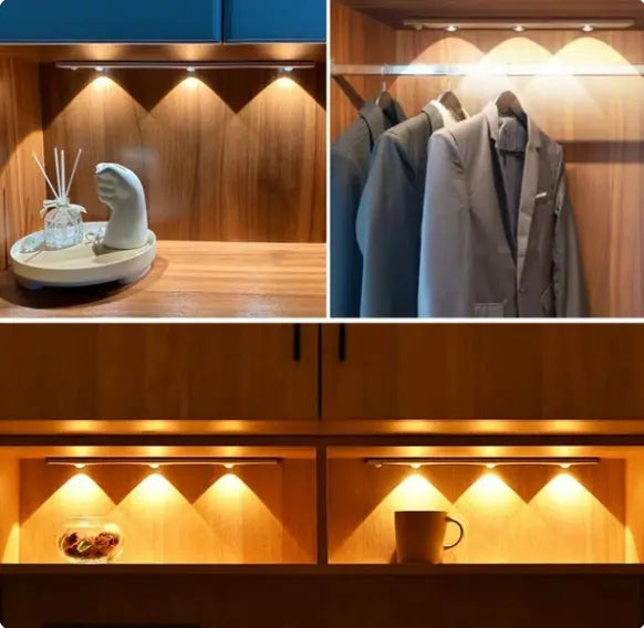 Barra LED 50cm instalada en cocina — iluminación uniforme