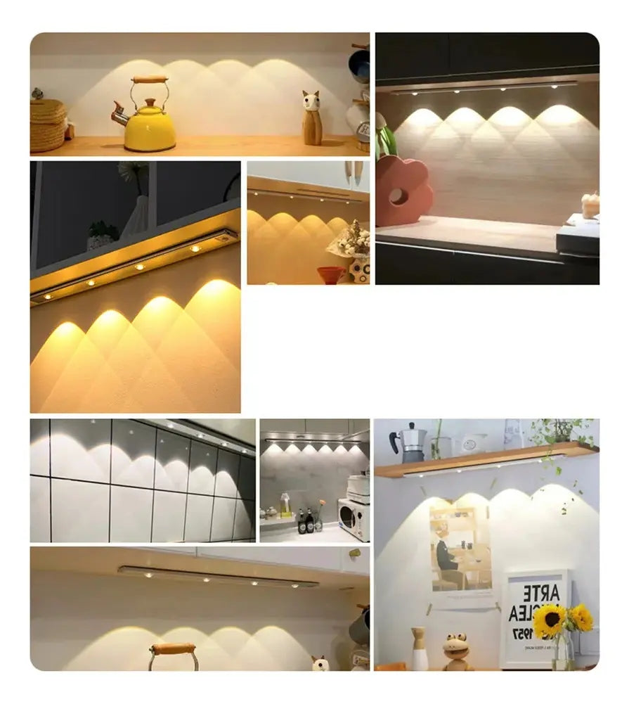 Barra LED con sensor — detalle diseño minimalista