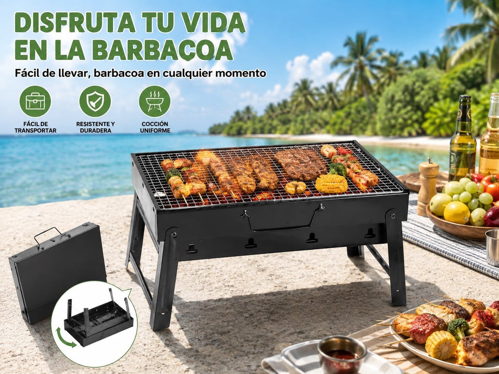Parrilla BBQ portátil con soplador USB camping y jardín